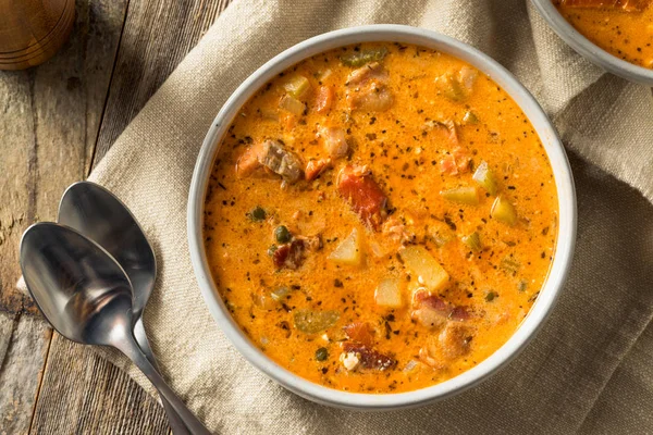 Homemade Seattle Smoked Salmon Chowder — Stock Image Homemade Seattle Smoked Salmon Chowder Royalty Free Stock Images