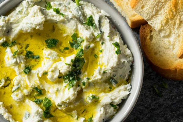 Homemade Herby Goat Cheese Dip — Stock Photo, Image