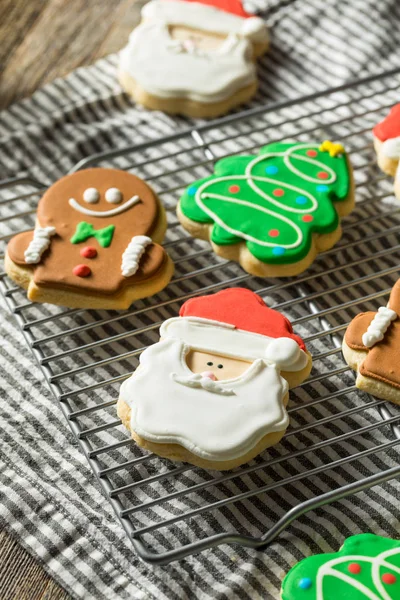 Homemade Decorated Christmas Sugar Cookies — Stock Photo, Image