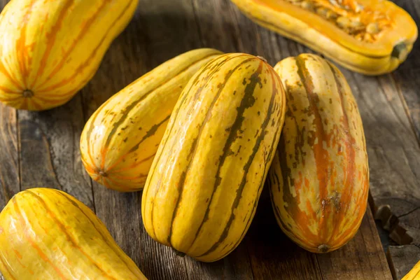 Amarelo cru orgânico Delicata Squash — Fotografia de Stock