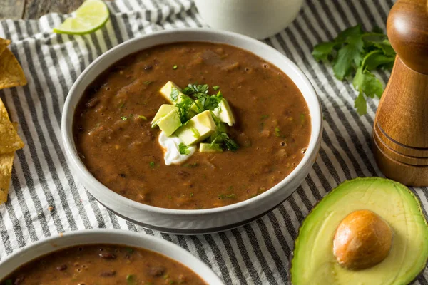 Sopa de frijol negro orgánica casera —  Fotos de Stock