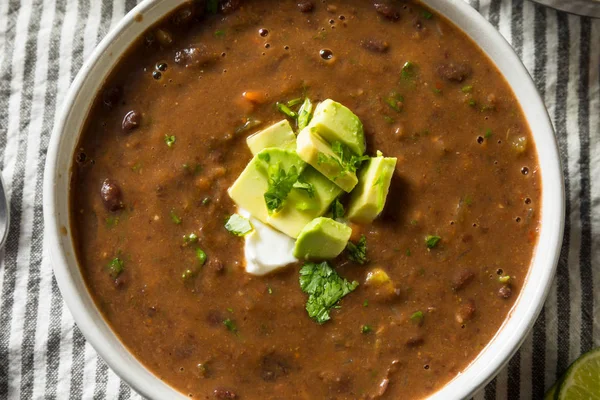 Sopa de frijol negro orgánica casera —  Fotos de Stock