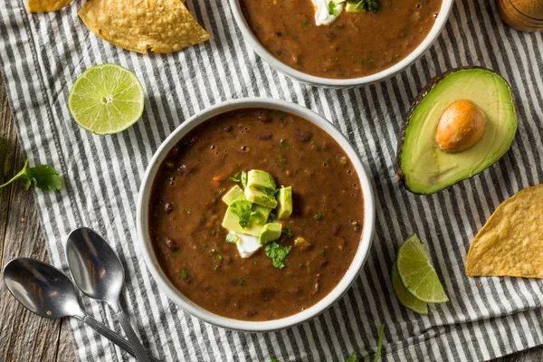 Homemade Organic Black Bean Soup — Stock Photo, Image