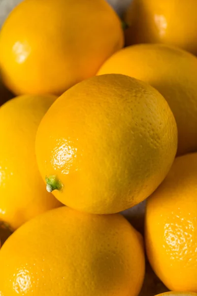 Limones Meyer ecológicos amarillos crudos —  Fotos de Stock