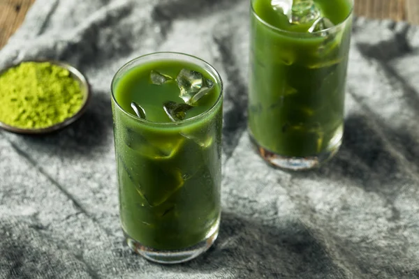 Homemade Iced Matcha Drink — Stock Photo, Image