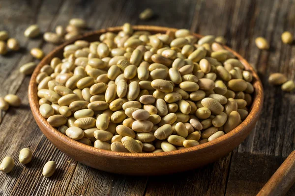 Raw Yellow Organic Perruano Beans — Stock Photo, Image