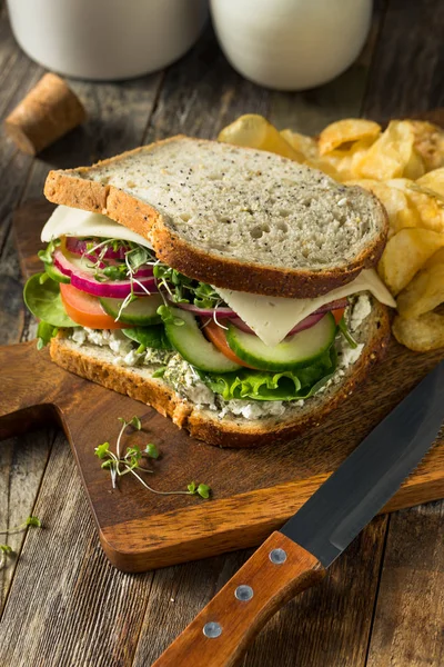 Healthy Organic Veggie Garden Sandwich — Stock Photo, Image