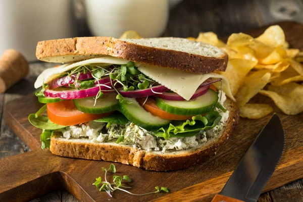 Healthy Organic Veggie Garden Sandwich — Stock Photo, Image