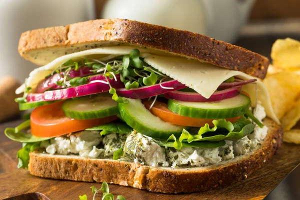 Zdrowe organiczne warzywa Garden Sandwich — Zdjęcie stockowe