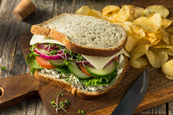 Gesundes Bio-Gemüse-Garten-Sandwich — Stockfoto