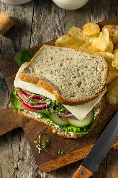 Gesundes Bio-Gemüse-Garten-Sandwich — Stockfoto
