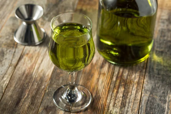 Organic Green Chartreuese Liqueur — Stock Photo, Image