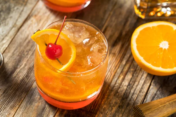 Brandy Old Fashioned Cocktail Wisconsin — Stok Foto