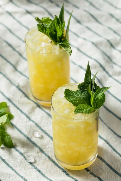 Hausgemachter alkoholischer grüner Chartreuese-Swizzle-Cocktail — Stockfoto