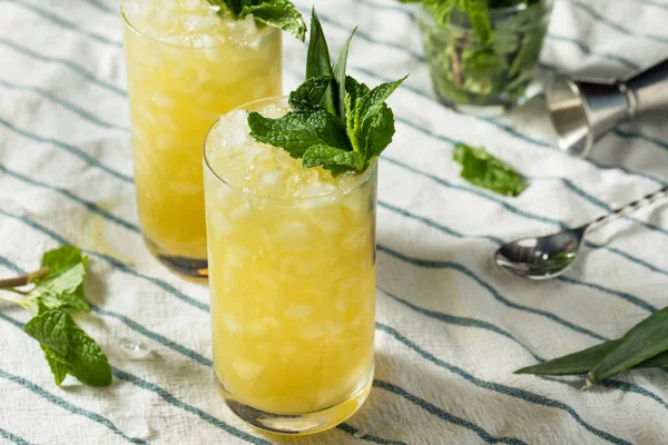 Zelfgemaakte Boozy Green Chartreuese Swizzle Cocktail — Stockfoto
