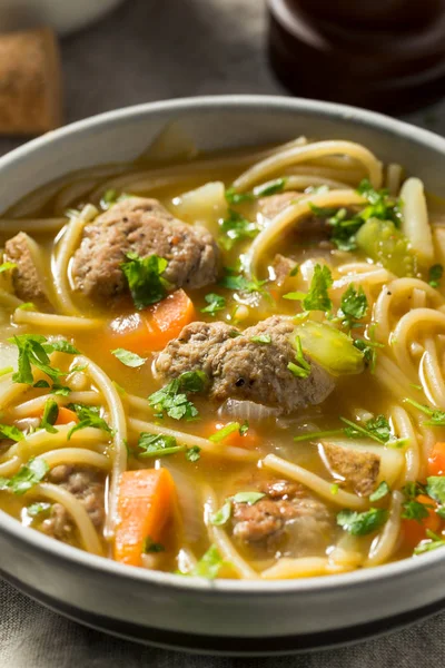 Hemlagad Sopa a La Minuta Meatball Soup — Stockfoto