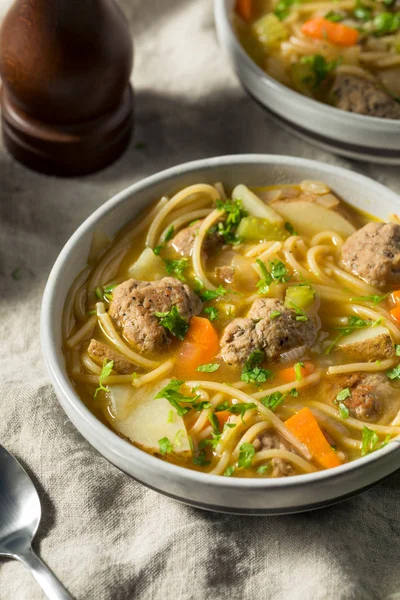 Hemlagad Sopa a La Minuta Meatball Soup — Stockfoto