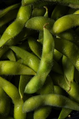 Pişmiş Yeşil Organik Edamame Fasulyeleri