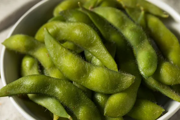 Főzött zöld bio edamame bab — Stock Fotó