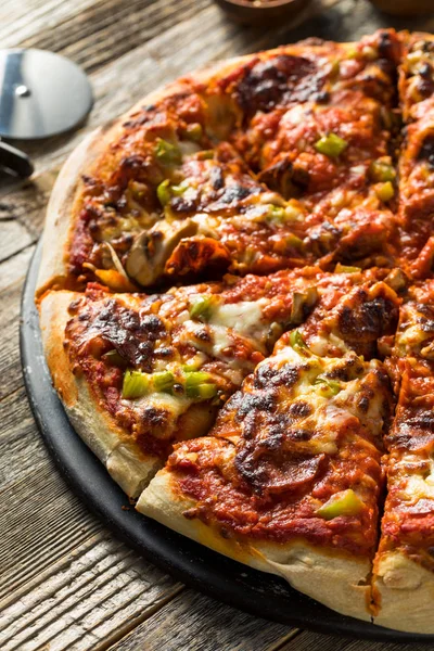 Homemade Louisville Style Supreme Pizza — Stock Photo, Image