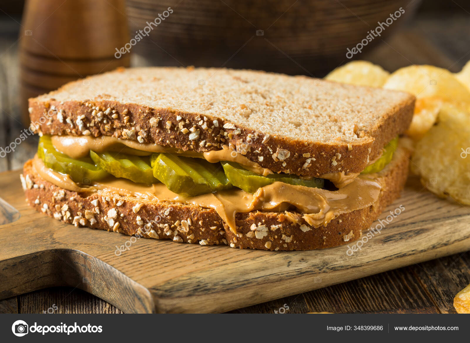 Homemade Peanut Butter Pickle Sandwich Chips Stock Photo By C Bhofack2