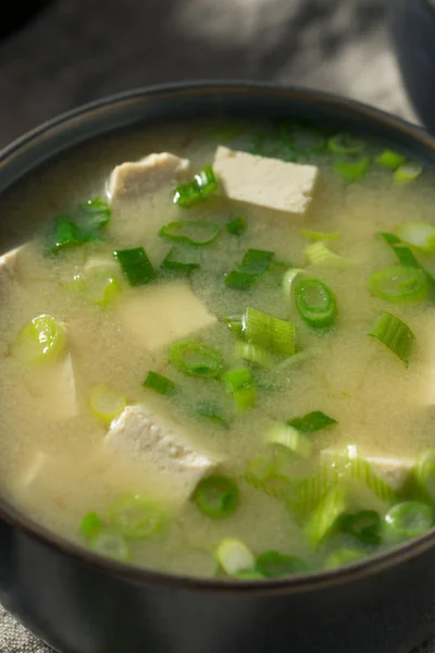 Здоровый Японский Суп Тофу Мисо Зеленым Луком — стоковое фото