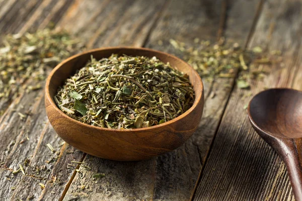 Dry Green Organic Bouquet Garni Kräuter Einer Schüssel — Stockfoto