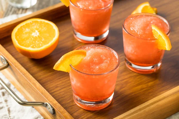 Negroni Glacé Boozy Slushy Avec Orange Glace — Photo