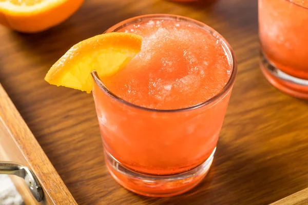 Boozy Frozen Negroni Slushy Orange Ice — Stock Photo, Image