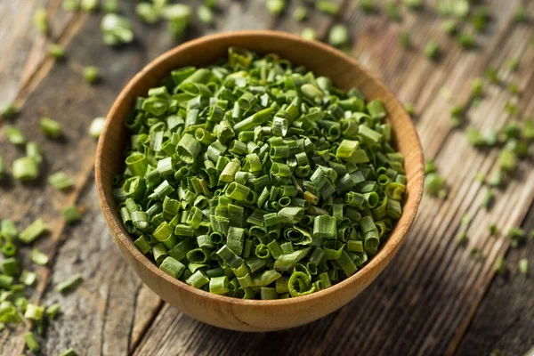 Dried Green Onions Herbs Bowl — Stock fotografie