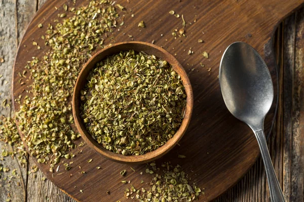 Rohes Getrocknetes Griechisches Oregano Gewürz Einer Schüssel — Stockfoto