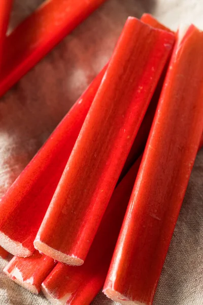 Raw Organic Red Rubard Sticks Ready Cook — стоковое фото