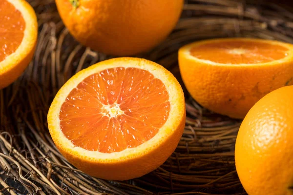 Naranjas Orgánicas Crudas Del Ombligo Cara Listas Para Comer — Foto de Stock