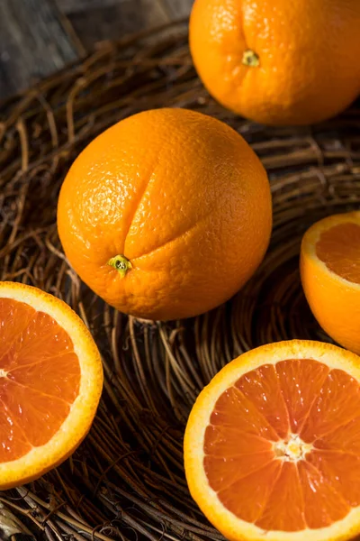 Naranjas Orgánicas Crudas Del Ombligo Cara Listas Para Comer — Foto de Stock