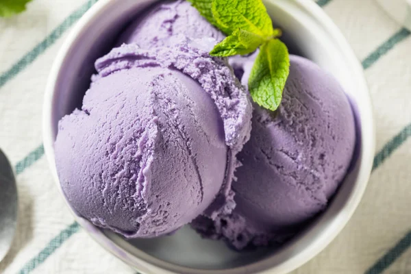 自家製紫の日本産宇部アイスをボウルに入れる — ストック写真