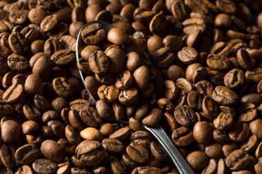 Kuru Organik Espresso Kahve Kasesindeki Fasulyeler