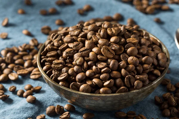 Trockene Bio Kaffeebohnen Einer Schüssel — Stockfoto