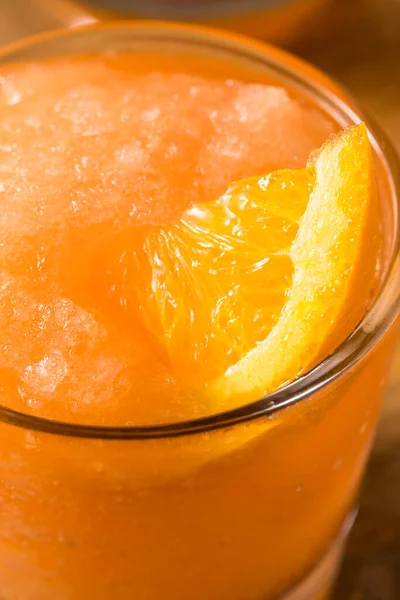 Frozen Maison Aperol Spritz Slushy Avec Une Orange — Photo