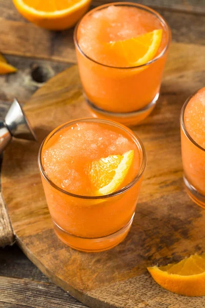 Casalingo Congelato Aperol Spritz Granita Con Arancione — Foto Stock