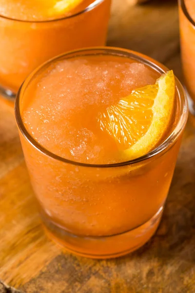 Frozen Maison Aperol Spritz Slushy Avec Une Orange — Photo