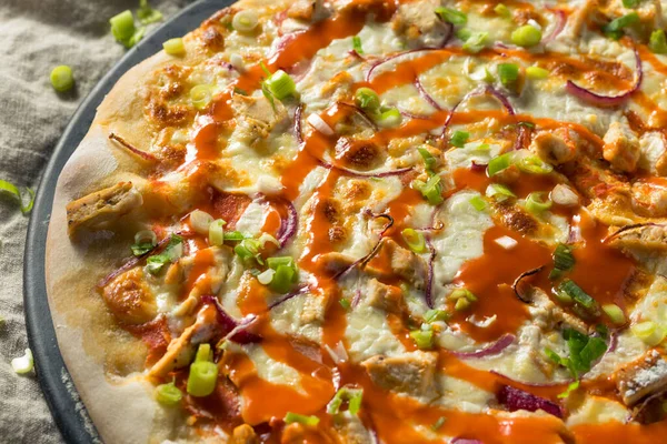 Homemade Buffalo Chicken Pizza Blue Cheese — Stock Photo, Image