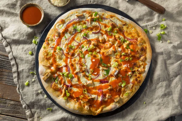 Homemade Buffalo Chicken Pizza Blue Cheese — Stock Photo, Image