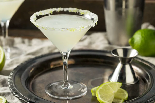 Boozy Lime Drop Martini Sugar Rim — стокове фото