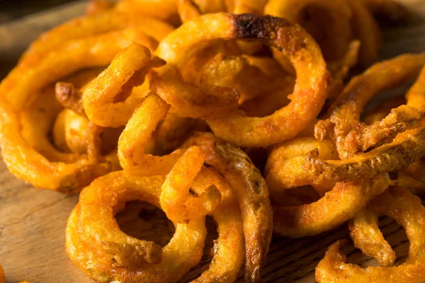 Fritas Francesas Cacheados Temperados Caseiros Com Ketchup — Fotografia de Stock