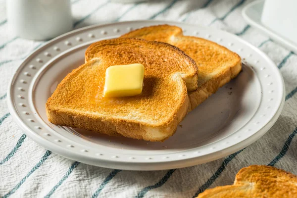 Homemade Warm Buttered Toast Breakfast Plate — Stock Photo, Image