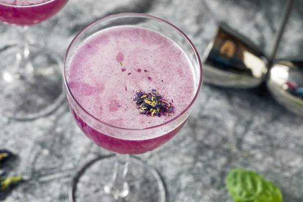Drank Purple Butterfly Erwt Bloem Gin Cocktail Klaar Drinken — Stockfoto