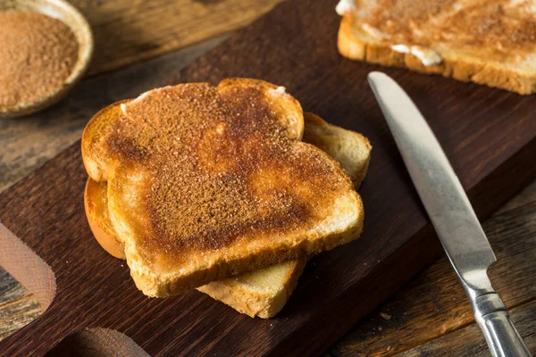 Toast Zucchero Alla Cannella Fatto Casa Mangiare Prima Colazione — Foto Stock