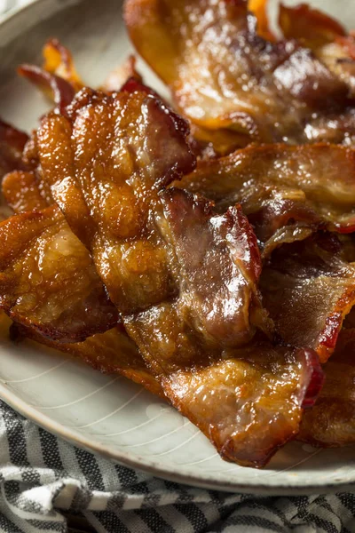 Homemade Salty Uncured Baked Bacon Ready Eat — Stock Photo, Image