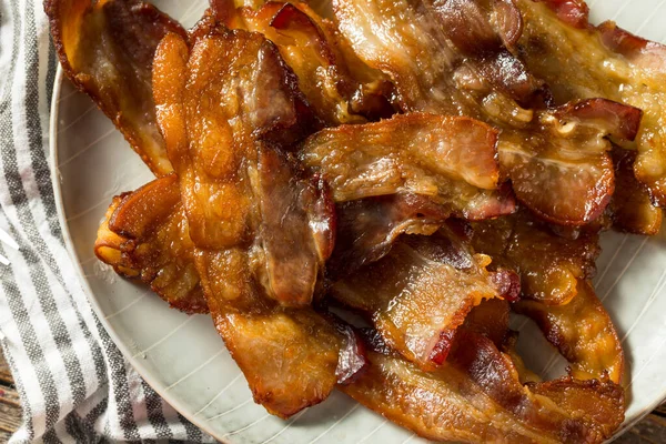 Bacon Cozido Não Curado Salgado Caseiro Pronto Para Comer — Fotografia de Stock