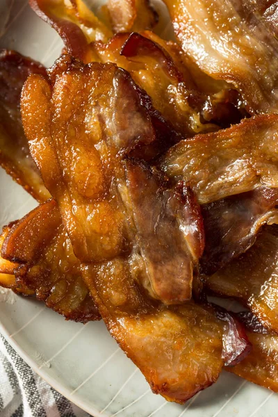 Salato Fatto Casa Uncured Bacon Forno Pronto Mangiare — Foto Stock